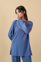 Blue Texture Turkish Co-Ord Set