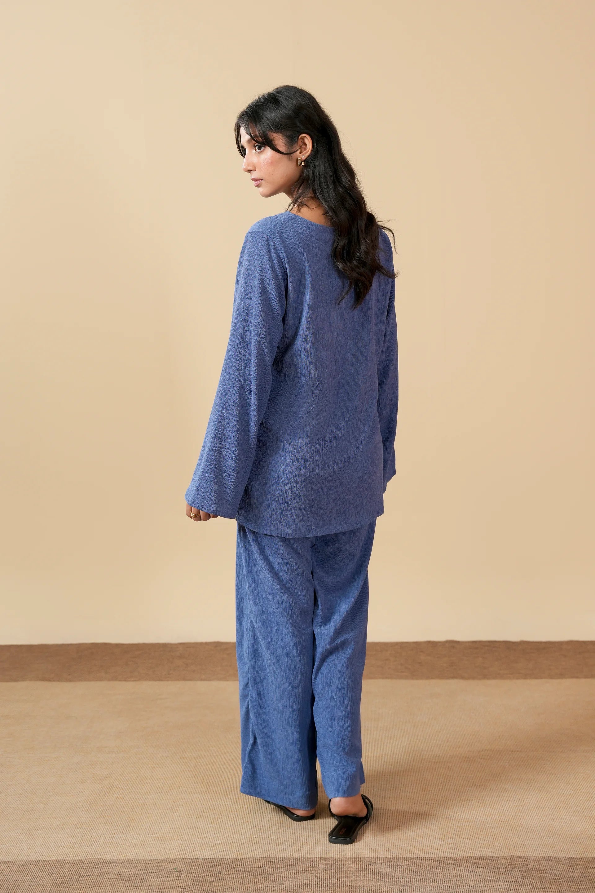 Blue Texture Turkish Co-Ord Set