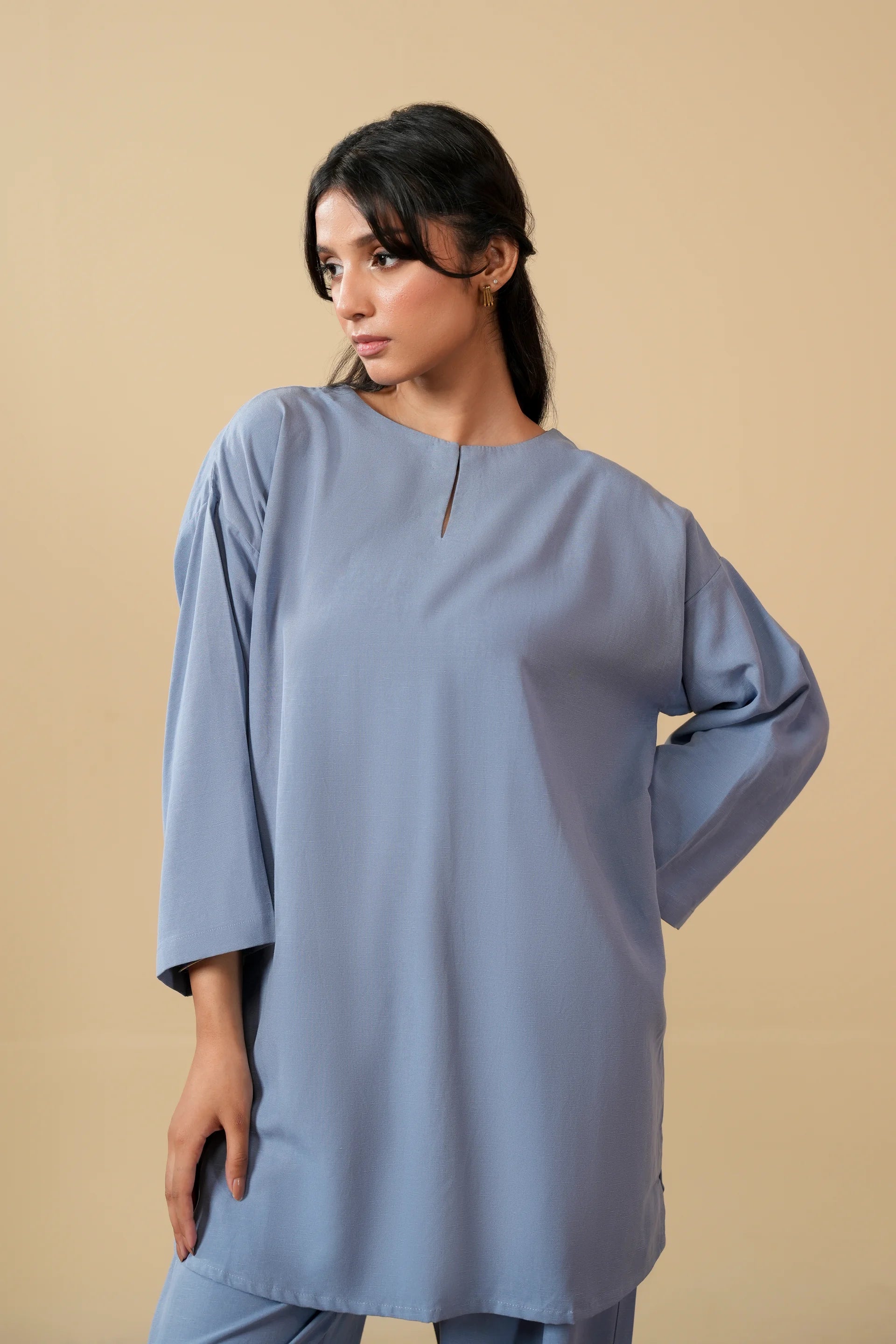Pastel Blue Linen Co-Ord Set
