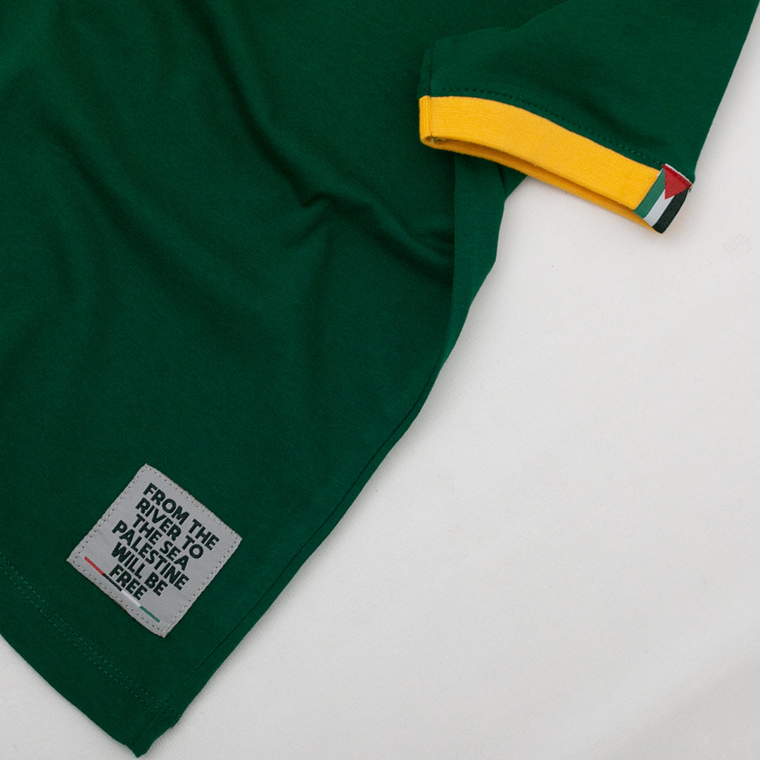 Green and Yellow Rib Basic Tshirt